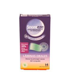 SNOREEZE LAMINAS ORALES 14 UNIDADES – foto del producto cada snoreeze laminas
