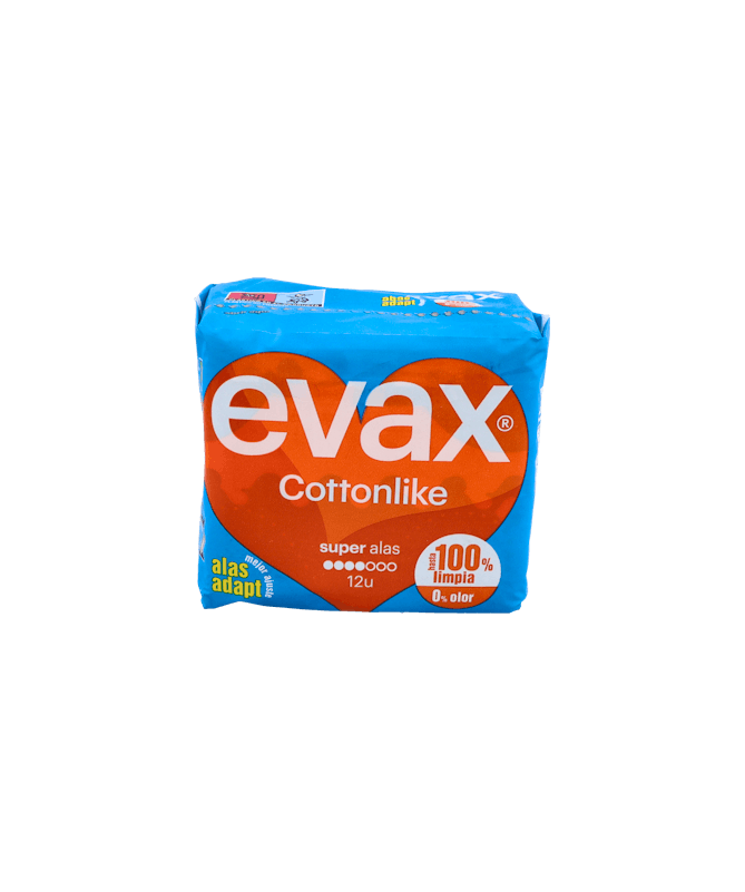 EVAX COMPRESA COTTONLIKE ALAS SUPER 14 U – foto del producto cada evax compresa