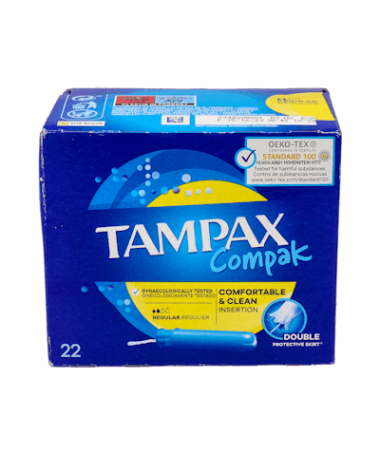 TAMPAX COMPAK REGULAR 22 UNIDADES – foto del producto tampax compak regular