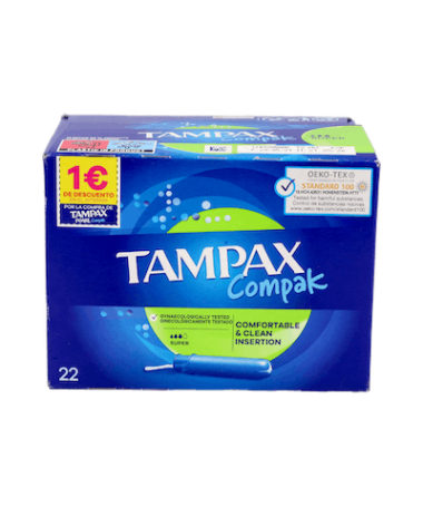 TAMPAX COMPAK SUPER 20 UNIDADES – foto del producto tampax compak super