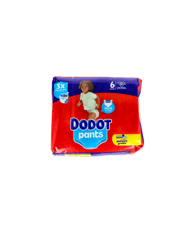 DODOT PANTS TALLA 6 +15 KG 27 UDS – foto del producto cada dodot pants