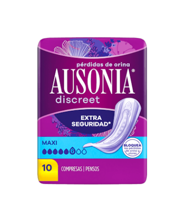 AUSONIA DISCREET MAXI 10 UNIDADES – foto del producto ausonia discreet maxi
