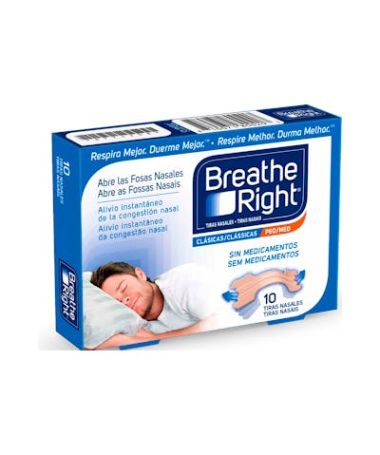 TIRA NASAL BREATHE RIGHT PEQUEÑA 10 U – foto del producto cada tira nasal