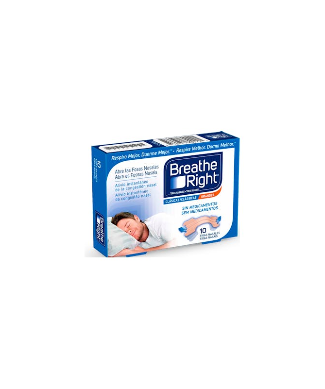 TIRA NASAL BREATHE RIGHT GRANDE 10 UN – foto del producto cada tira nasal