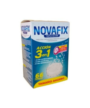 NOVAFIX TABLETAS LIMPIADORAS 66 TRI ACCI – foto del producto cada novafix tabletas