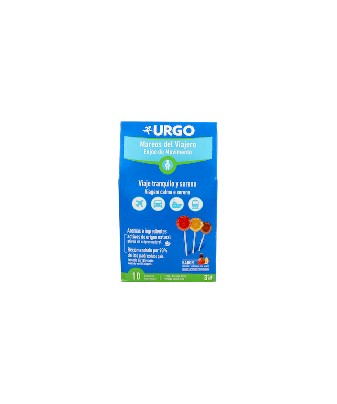 URGO MAREOS VIAJERO 10 PIRULETAS – foto del producto cada urgo mareos