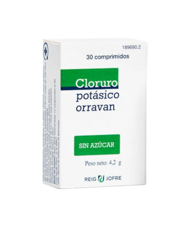 CLORURO POTASICO ORRAVAN 30 COMPRIMIDOS – foto del producto cloruro aroma potasico