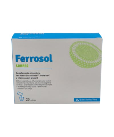 FERROSOL 20 SOBRES – foto del producto vitamina ácido hierro