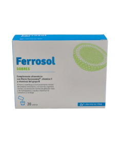 FERROSOL 20 SOBRES – foto del producto vitamina ácido hierro