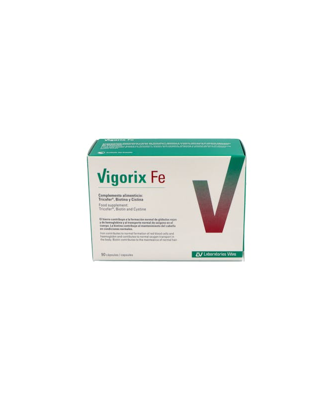 VIGORIX FE 90 CAPSULAS – foto del producto biotina cistina vrn