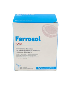 FERROSOL FLASH 30 SOBRES BUCODISPERSABLE – foto del producto cada ferrosol flash