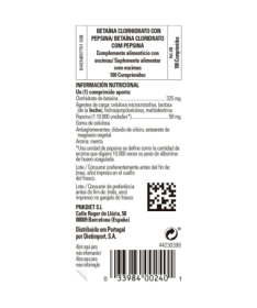 BETAINA CLORHIDRATO CON PEPSINA 100COMP – foto del producto clorhidrato pepsina celulosa