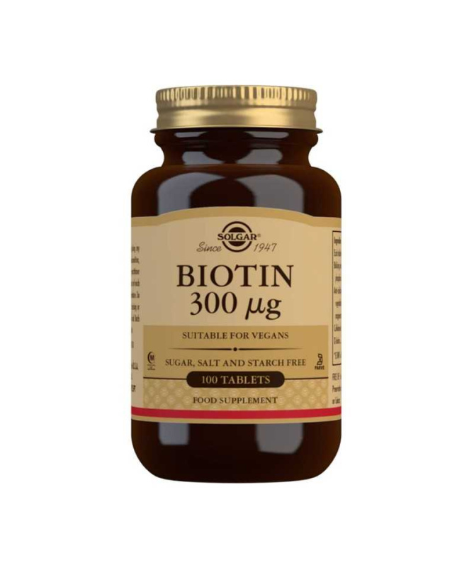 BIOTINA 300MCG 100COMP – foto del producto biotina celulosa vegetal