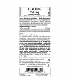 COLINA 350MG 100VEGICAPS – foto del producto colina cápsula vegetal