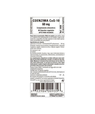 COENZIMA Q10 60MG 30VEGICAPS – foto del producto coenzima q10 cápsula