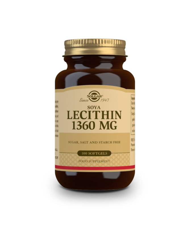 LECITINA DE SOJA 1360MG 100PERLAS – foto del producto lecitina soja cápsula