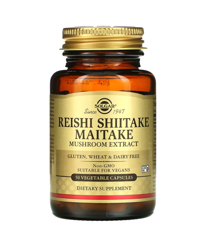 REISHI SHIITAKE MAITAKE 50CAP – foto del producto hongo reishi shiitake