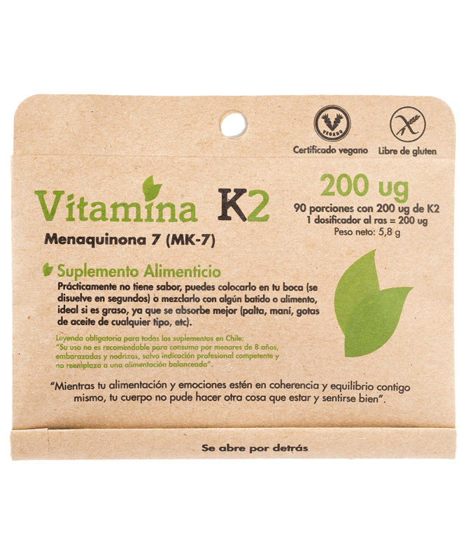 VITAMINA K2 100MCG MENAQUINONA 7 50CAP VEG – foto del producto vitamina menaquinona cápsula