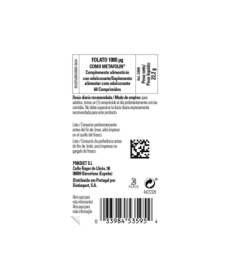 FOLATO 1000MCG 60COMP – foto del producto vegetal folato celulosa