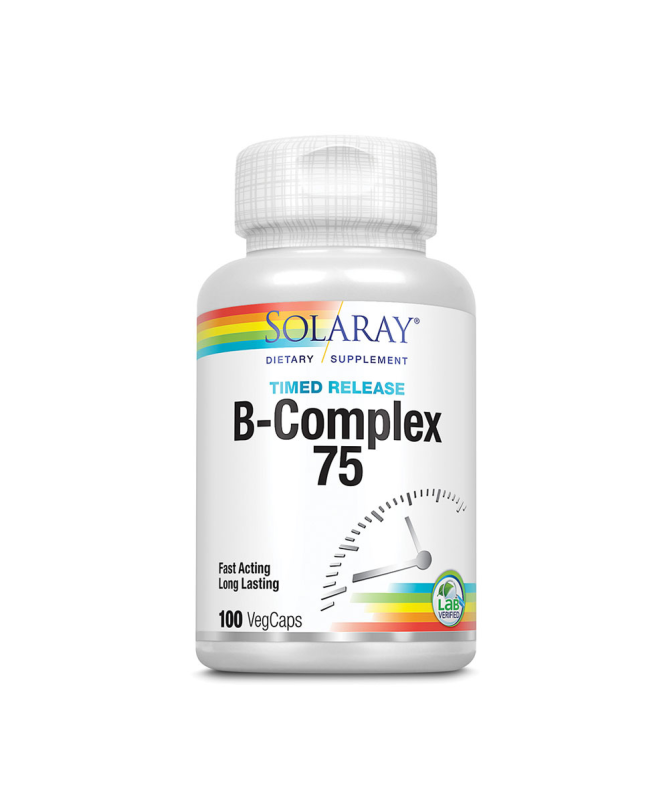 B COMPLEX ACCION RETARDADA 75 MG 100CAP – foto del producto vitamina ácido colina