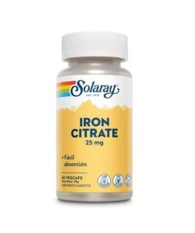 IRON CITRATO 25MG 60CAP – foto del producto citrato cápsula hoja
