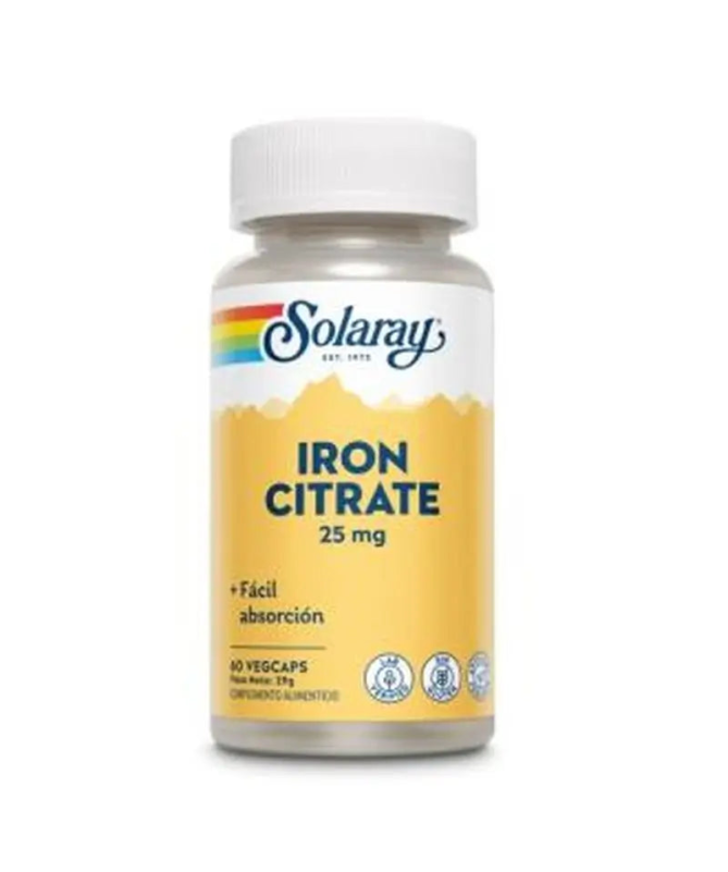 IRON CITRATO 25MG 60CAP – foto del producto citrato cápsula hoja