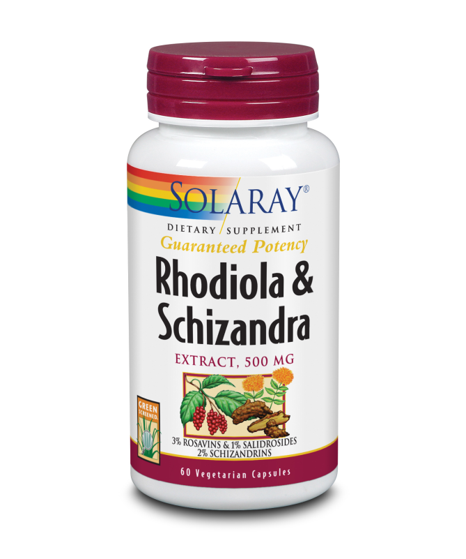 SCHIZANDRA RHODIOLA 500MG 60CAP VEG – foto del producto rhodiola extracto garantiza