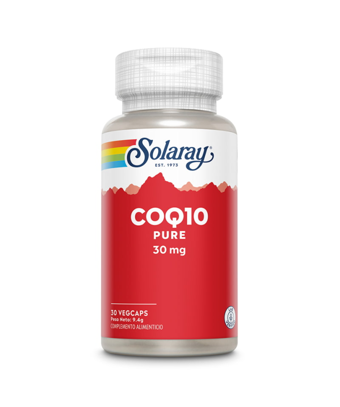 PURE COQ10 30MG 30CAP – foto del producto cápsula celulosa coenzima