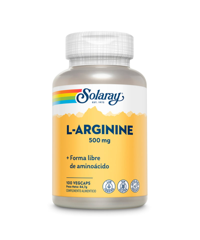 L ARGININE 500MG 100CAP – foto del producto arginina cápsula celulosa