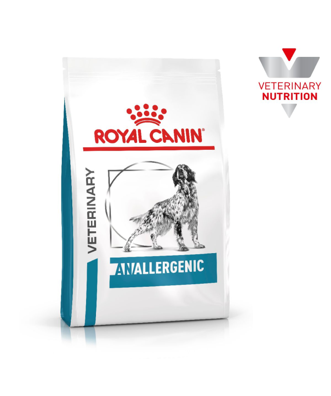 ROYAL VET CANINE ANALLERGENIC 8KG – foto del producto aceite fuente fibras