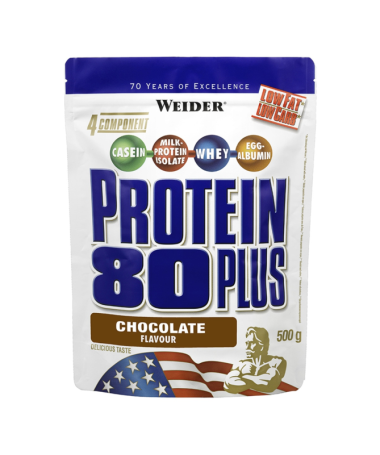 WEIDER PROTEIN 80 PLUS CHOCOLATE 500GR – foto del producto chocolate cálcico polvo