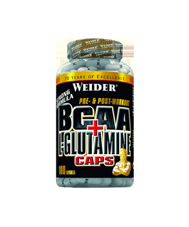 WEIDER BCAA L GLUTAMINA 180CAP – foto del producto glutamina leucina isoleucina