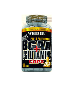 WEIDER BCAA L GLUTAMINA 180CAP – foto del producto glutamina leucina isoleucina