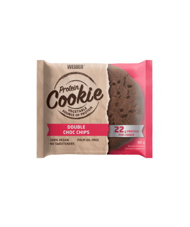 WEIDER PROTEIN COOKIE DOUBLE CHOCO CHIP 90GRX12UDS – foto del producto cacao trigo emulgente