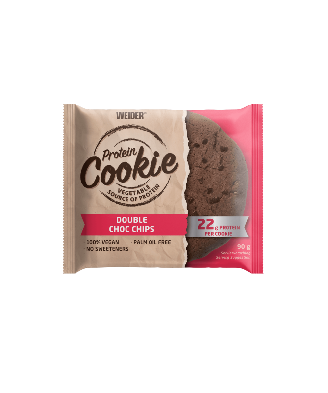 WEIDER PROTEIN COOKIE DOUBLE CHOCO CHIP 90GRX12UDS – foto del producto cacao trigo emulgente