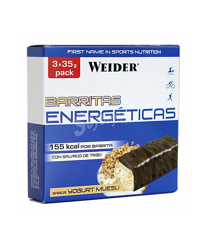 WEIDER BAR BARRITAS YOGURT MUESLI 24UDS – foto del producto polvo jarabe sacarosa