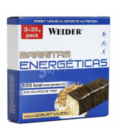 WEIDER BAR BARRITAS YOGURT MUESLI 24UDS – foto del producto polvo jarabe sacarosa