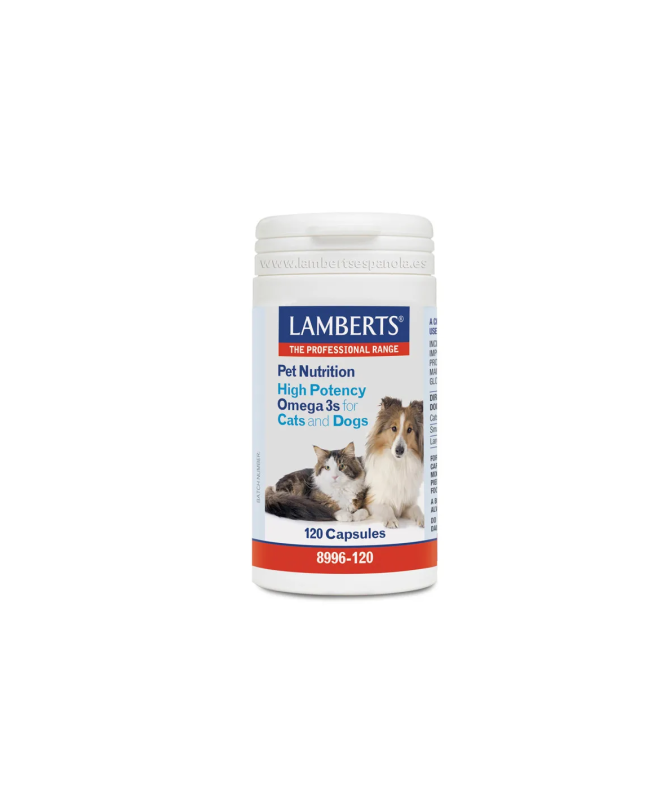LAMBERTS OMEGA 3 ALTA POTENCIA GATOS Y PERROS 120 TABS 8996- – foto del producto ácido lamberts omega