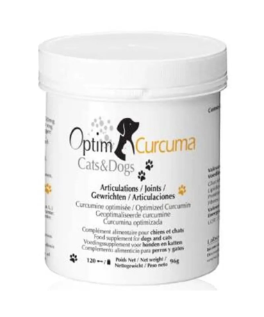 OPTIM CURCUMA CATS DOGS POLVO 96GR – foto del producto curcuma ecológica antiaglomerante