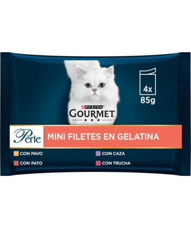 GOURMET PERLE LAMINAS GELATINA VARIADO 4X85GR – foto del producto subproductos carnes animales