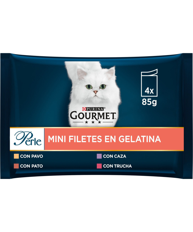 GOURMET PERLE LAMINAS GELATINA VARIADO 4X85GR – foto del producto subproductos carnes animales