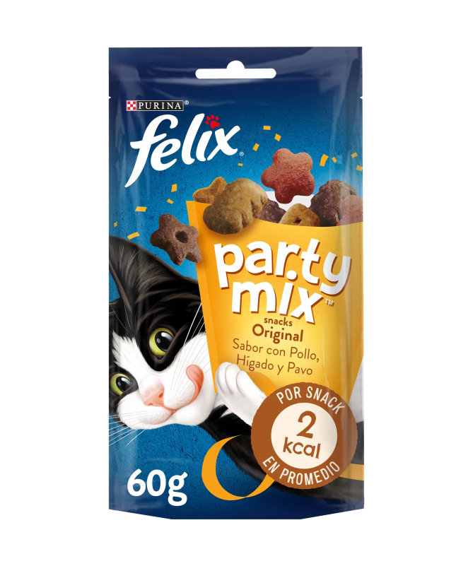 FELIX PARTY FELINE MIX ORIGINAL CAJA 8X60GR – foto del producto sulfato bruta vit