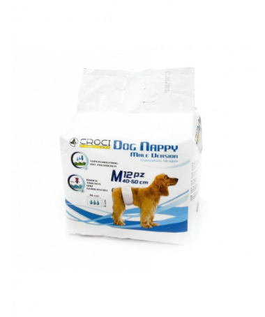 DOG NAPPY PA AL PARA PERRO MACHO M 40 50CM 12UDS – foto del producto dog nappy perro
