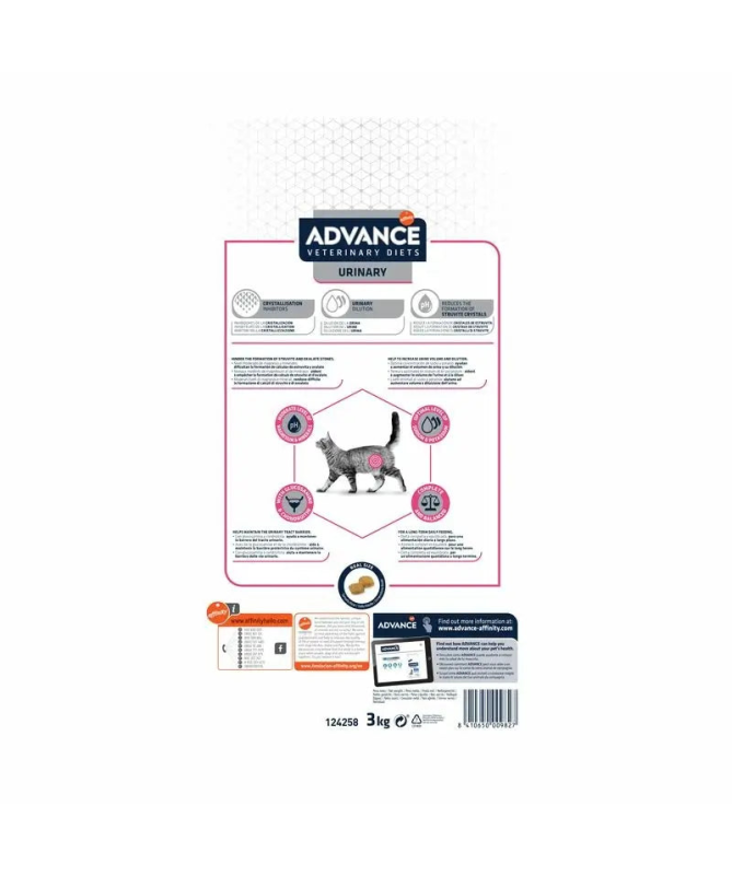 ADVANCE VET FELINE ADULT URINARY 3KG – foto del producto sulfato maíz proteína