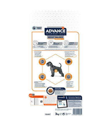 ADVANCE VET CANINE ADULT WEIGHT BAL 3KG – foto del producto proteína sulfato fibra