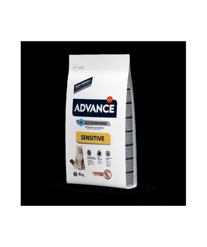 ADVANCE FELINE ADULT SALMON ARROZ SENSITIV 10KG – foto del producto proteína vitamina sulfato