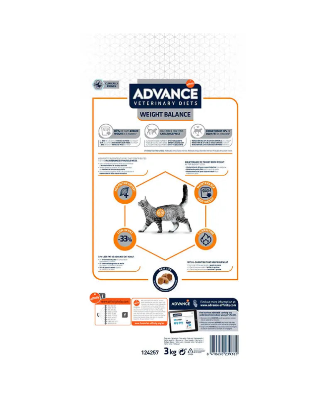 ADVANCE VET FELINE ADULT WEIGHT BALANCE 3KG – foto del producto proteína sulfato proteínas