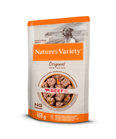 NATURE S V CANINE ADULT PATE MINI BUEY 8X150GR – foto del producto bruta buey vitamina