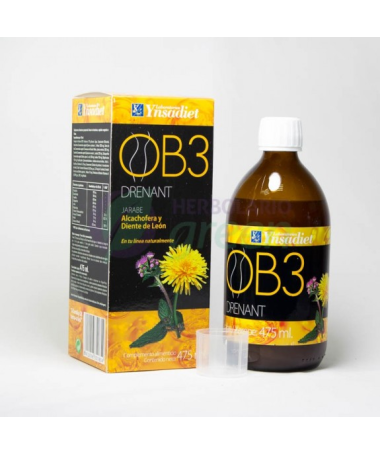 OB3 DRENANTE JARABE 475ML – foto del producto vegetal concentrado hoja