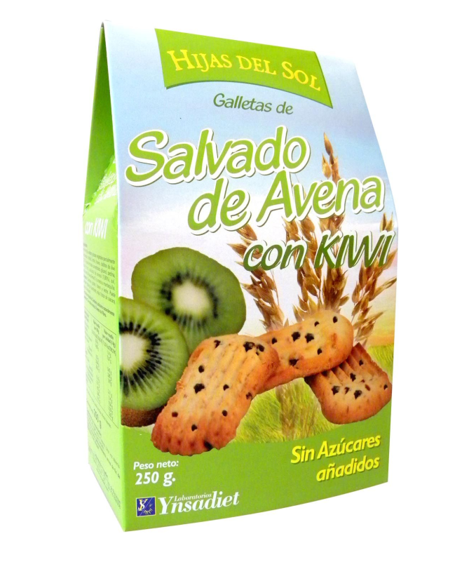 GALLETAS DE SALVADO DE AVENA CON KIWI 250GR – foto del producto gluten salvado avena